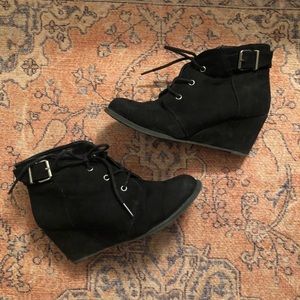 Black Faux Suede Booties